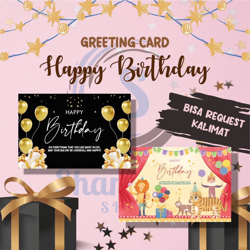 Kartu Ucapan Ulang Tahun / Greeting Card Happy Birthday / Kartu Hampers Custom / Card Birthday Efek 
