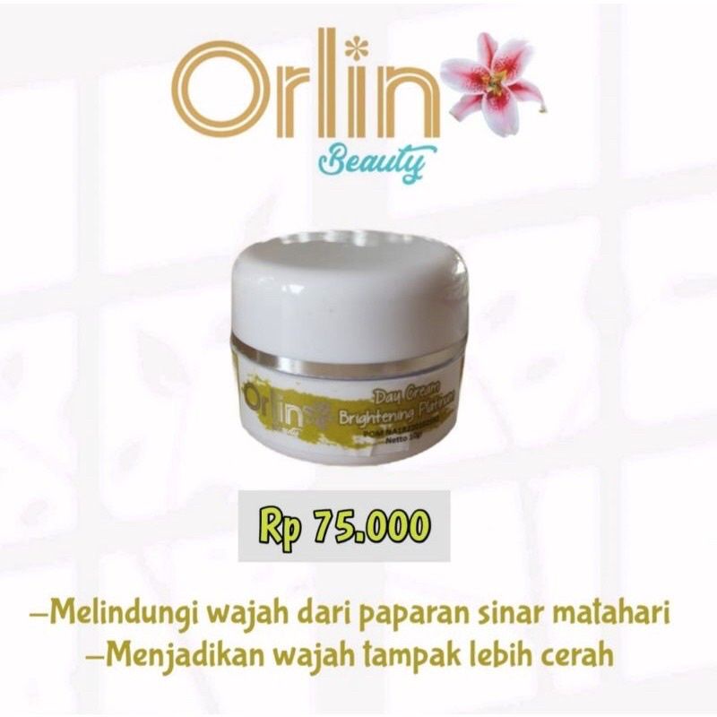 Day Cream Brightening Orlin Beauty/Krim Siang Whitening Orlin/Mencerahkan Wajah/Skincare Wajah