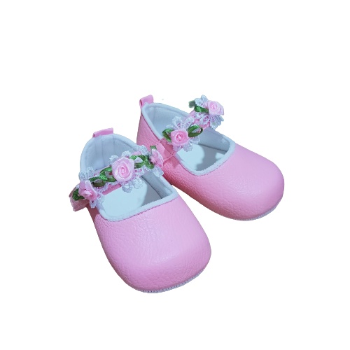 Sepatu Prewalker Casual Anti Selip Aksen Bunga untuk Bayi Perempuan 0-18 PITA BUNGA