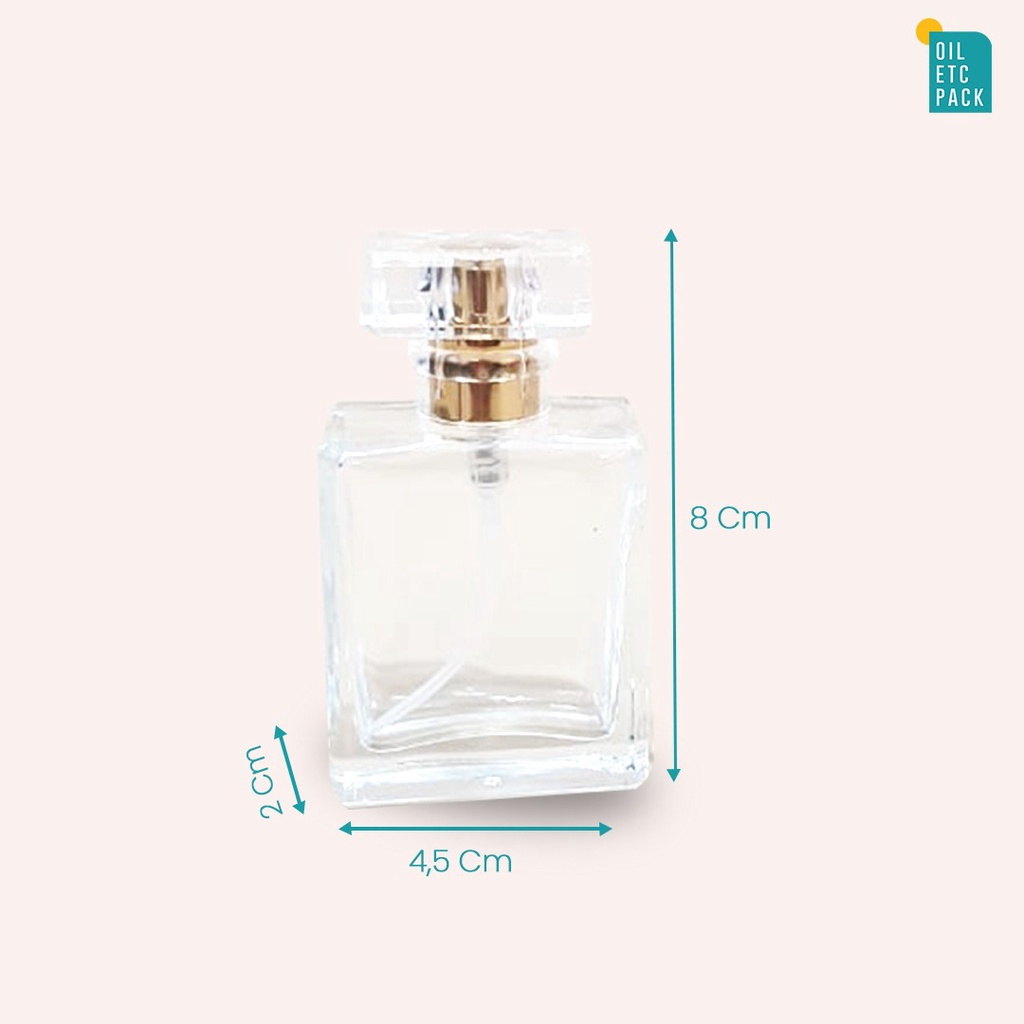 Botol CHNL Spray Parfum Kaca Clear 30ml Semi Press (MENGGUNAKAN ALAT) / Wadah Kosong Isi Ulang