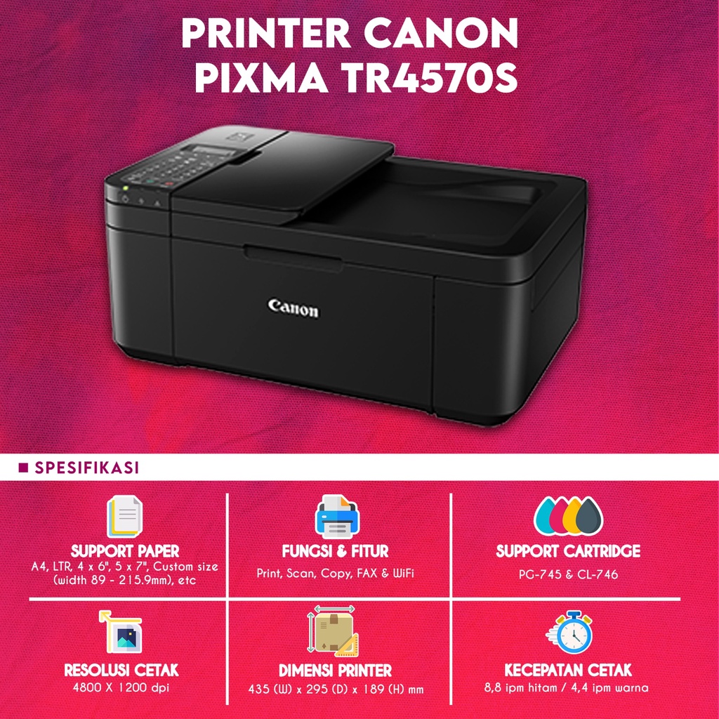 Printer Canon PIXMA TR4570s TR 4670s TR4670s Print Scan Copy Fax Wireless Modif Infus