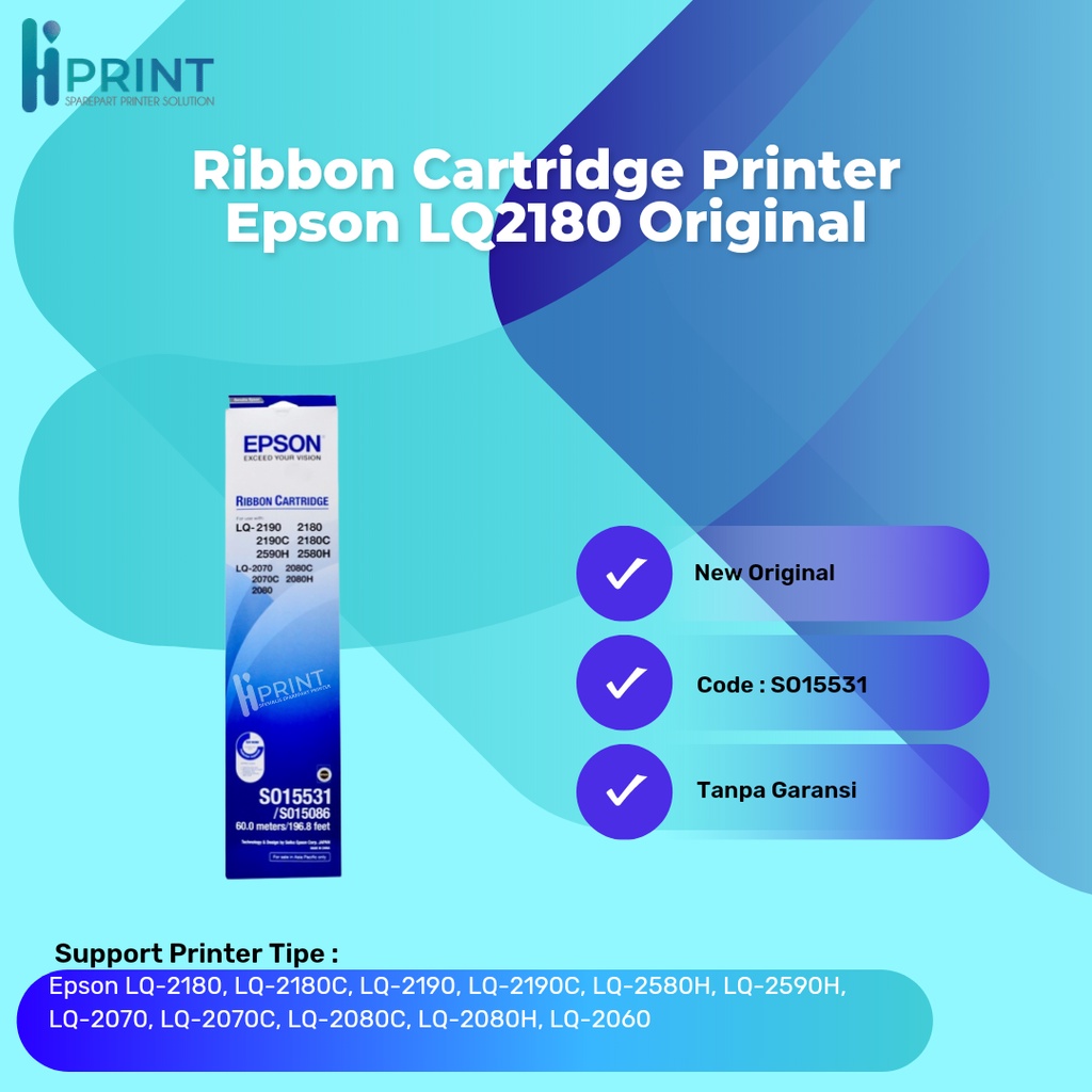 Ribbon Cartridge Epson Original Printer LQ2180 LQ2190 LQ 2180 LQ 2190 LQ-2180 LQ-2190 Pita Printer