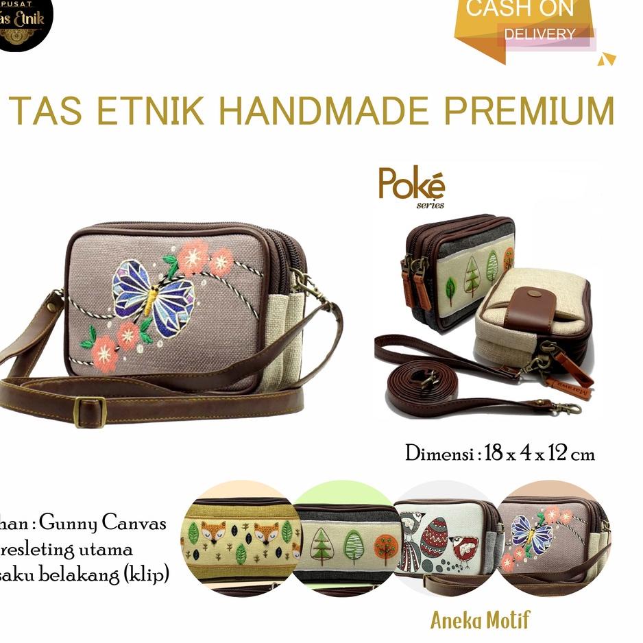 TNA.28Fe23ᶻ ▪ Dompet Mini Etnik POKE MARAWA langsung Pabrik dengan Tali Selempang + Tali Pendek