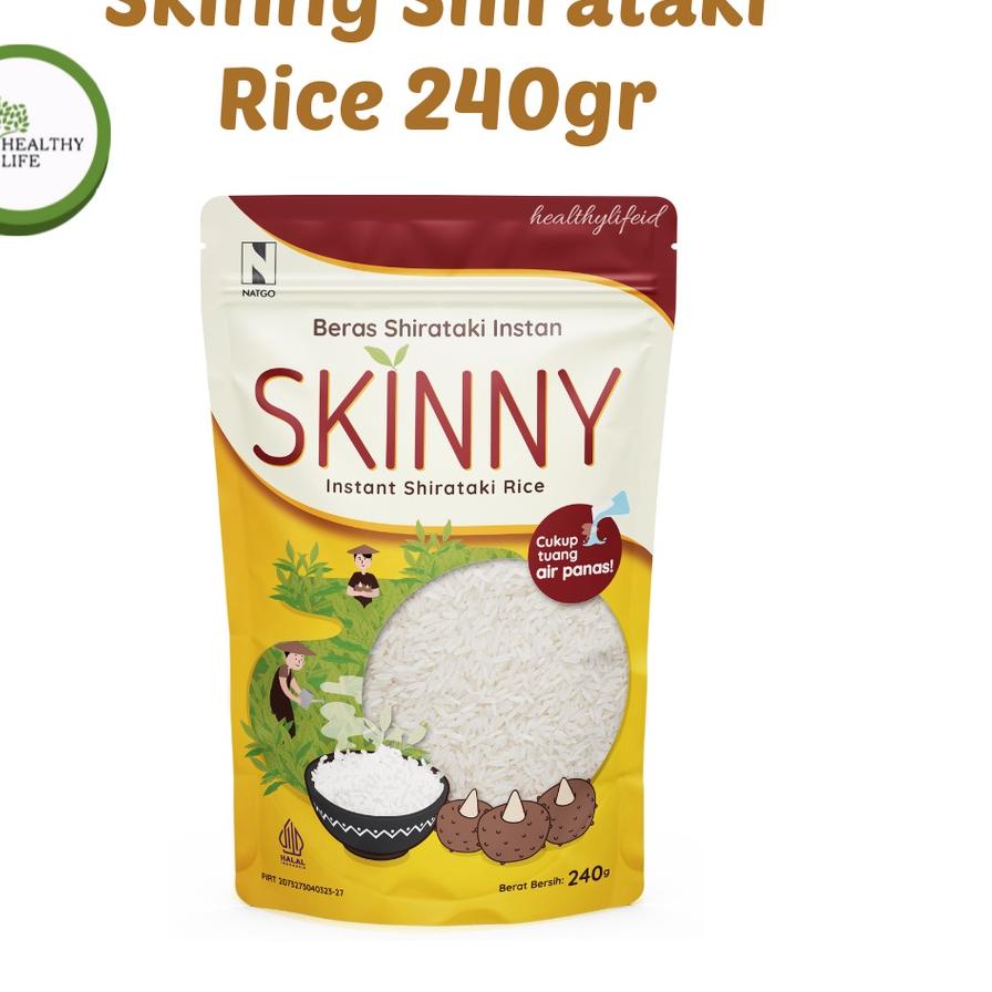 

♚ Natgo Skinny Shirataki Rice 240gr / Beras Shirataki / Beras Porang Skinny Cocok Untuk Diet ♥