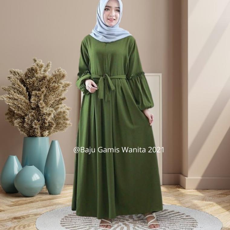 TREN TERBARU Gamis Kekinian 2022 Terbaru Gamis Lebaran Muslimah Dewasa Gamis Monaa Belt Busui