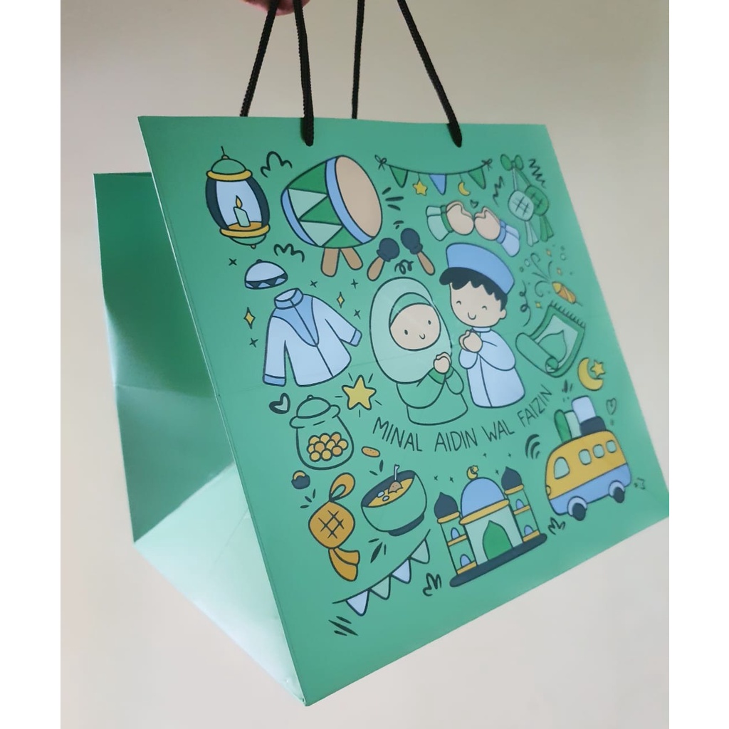 

(5 Pc) Paperbag LEBARAN 24x24x24 Cake IDULFITRI Hampers Parcel Kardus Kue