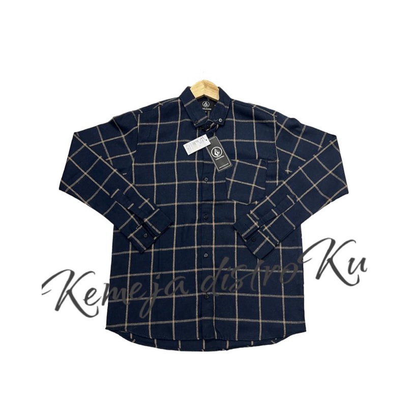 (PROMO) COD Baju Kemeja Flanel Pria Lengan Panjang Motif Kotak-Kotak Casual Terbaru