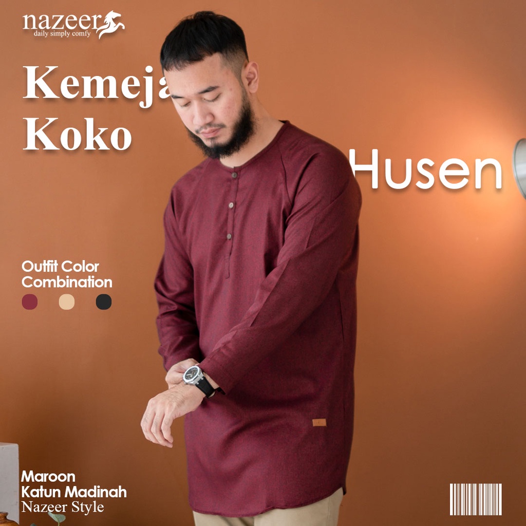 Koko Pria Basic Simpel Elegan Lengan Panjang HUSEN NAZEER