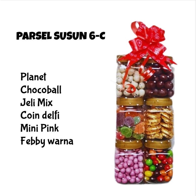 

Parsel cokelat toples susun 6C