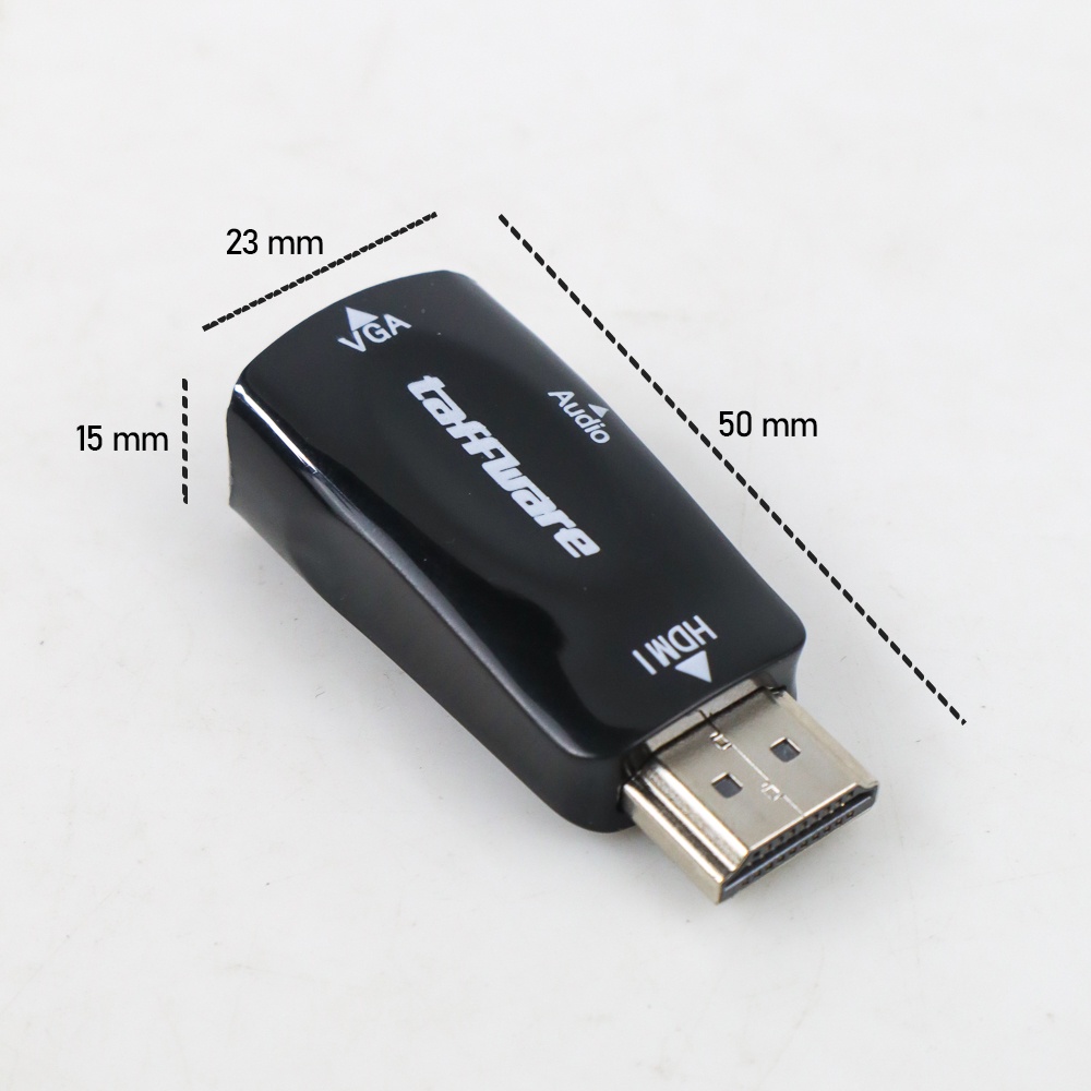 Taffware Adaptor HDMI ke VGA &amp; AUX 1080P - S-PC-0389