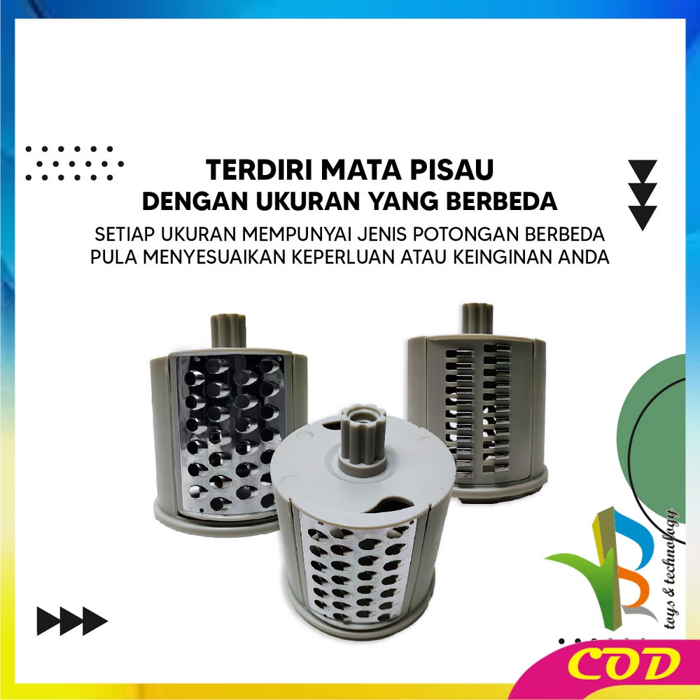 RB-C803 Alat Penggiling Sayur Multifungsi Vegetable Cutter Slicer Machine / Parutan Putar Alat Pemotong Sayuran dan Buah Praktis Serbaguna