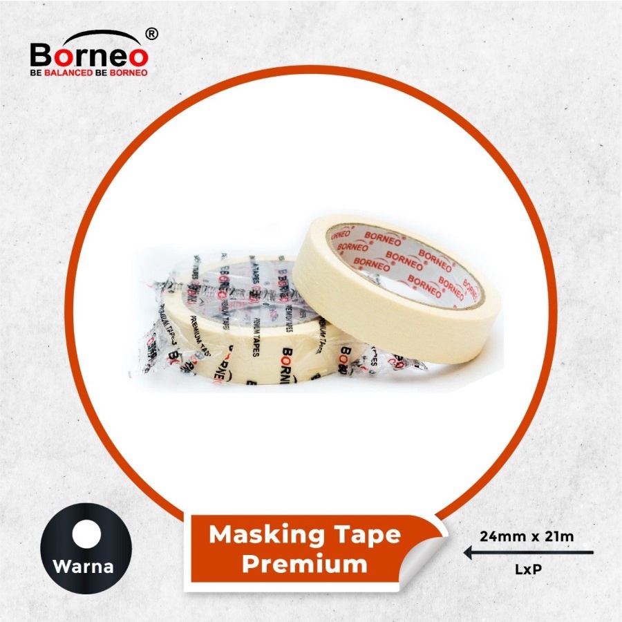 Masking Tape Premium Borneo 24mmx21m - Satuan