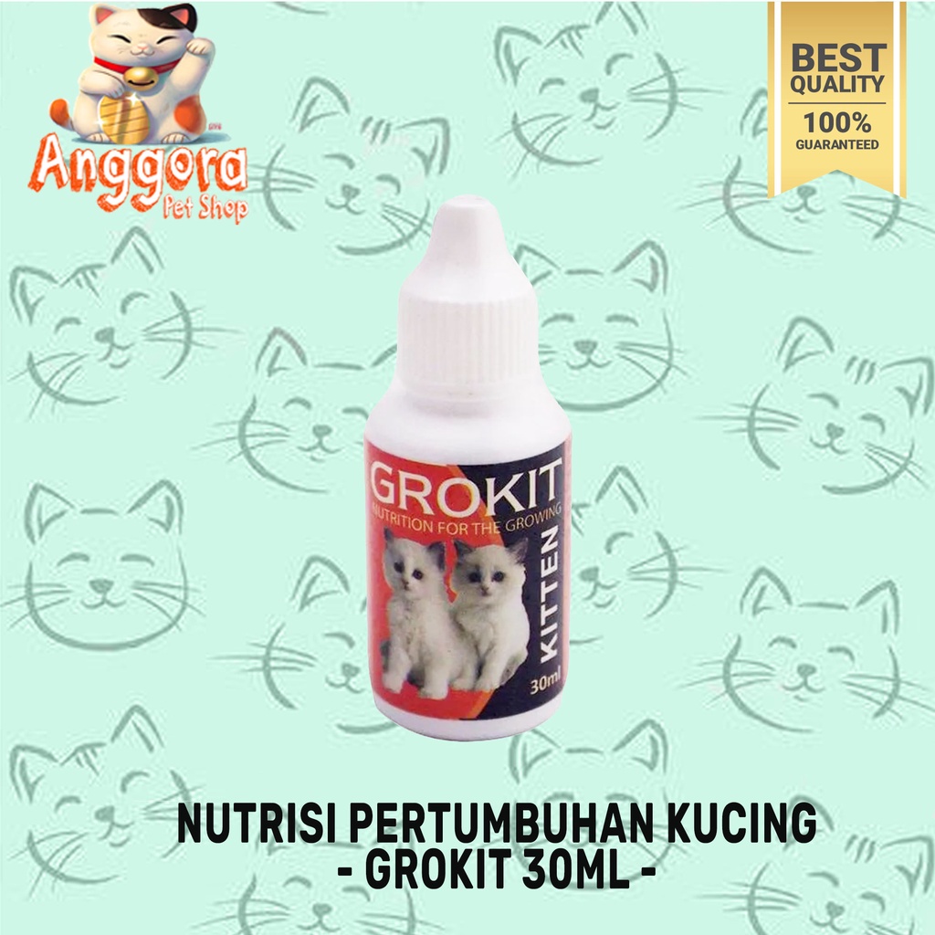 Vitamin nutrisi pertumbuhan kucing Grokit 30ml