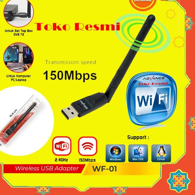 ✽ [Produk Resmi] Advance Usb WiFi Dongle WF-01 Untuk Set Top Box DVB T2 Penangkap Internet Transmiss