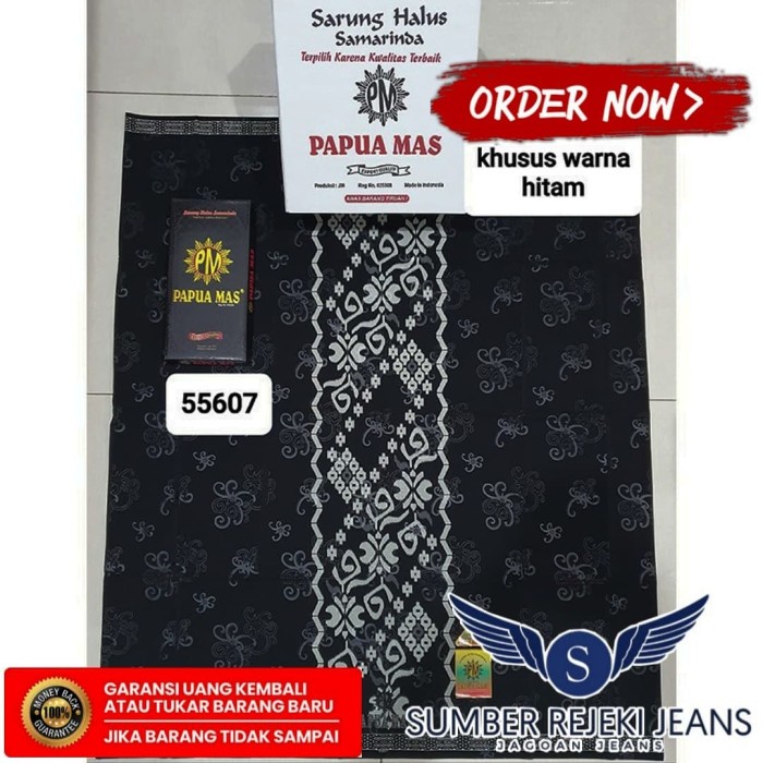 Sarung PAPUA MAS HITAM Jumbo Fashion Moslem Wear Alat Shalat Syukuran