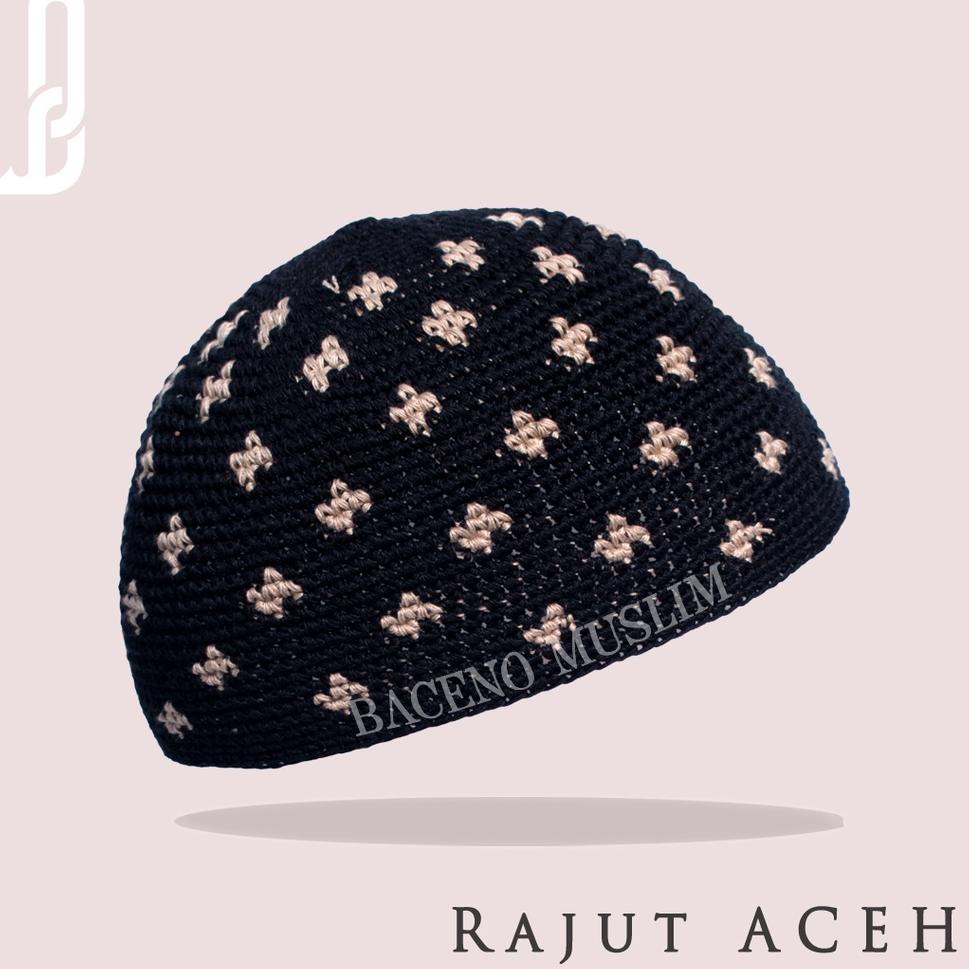 SPECIAL PRICE B30 Peci Rajut Yaman Motif Aceh - Peci Rajut Katun - Rajut Aceh ✦