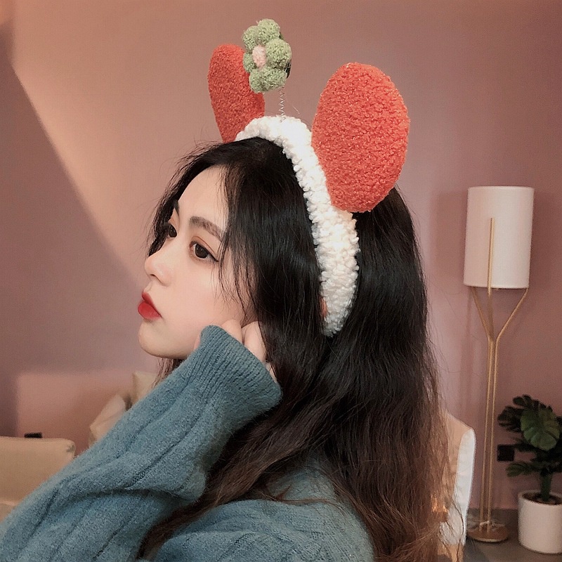 Bando  Wanita Korea Hoop Rambut Yang Ditekan Untuk Mencuci Muka Bundel Rambut Wanita Korea Net Red Cute Hair Band Non-slip Head Hoop Hair Clip Bandana