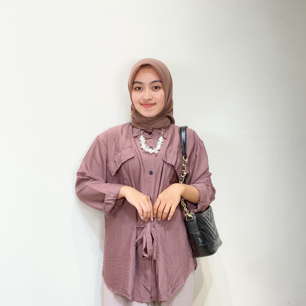 Neila Blouse Atasan Wanita Bahan Linen LD 110