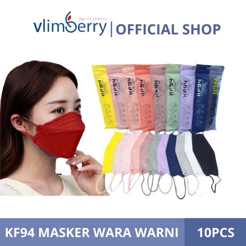 Vlimberry KF94 Mouson Masker KF 94 Careion KF94 Korea 4Ply 4D Isi 10