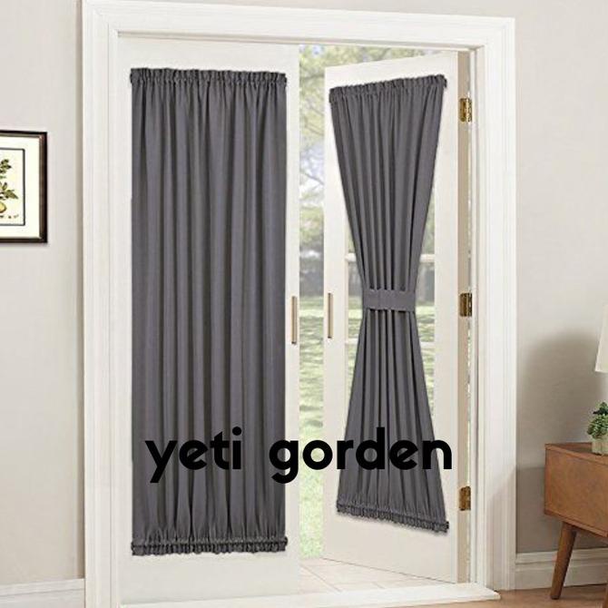 Gorden Kupu Kupu Pintu Kaca Blackout Motif Saffron