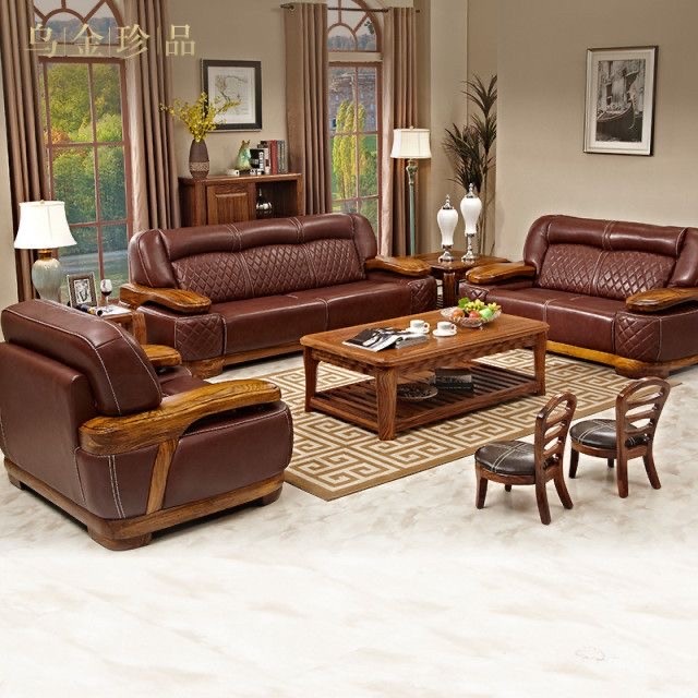 Sofa Kulit Sapi Asli / Sofa Kulit Sapi Minimalis / Sofa Tamu Mewah