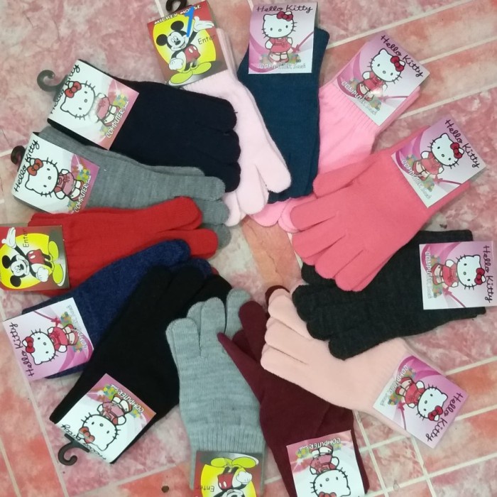 SARUNG TANGAN RAJUT ANAK POLOS MULTI WARNA USIA 4-12 TAHUN