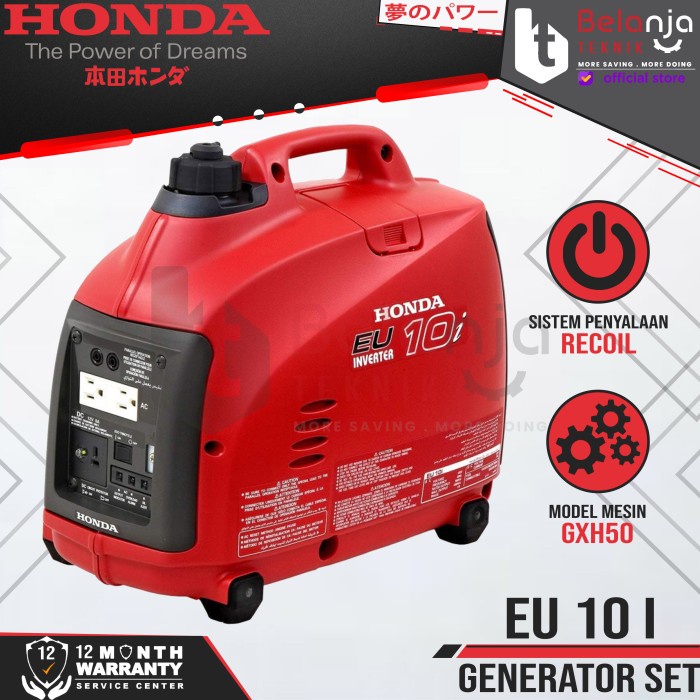 Mesin Genset Honda Silent EU 10I 900 Watt EU10I Generator Set EU 10 I