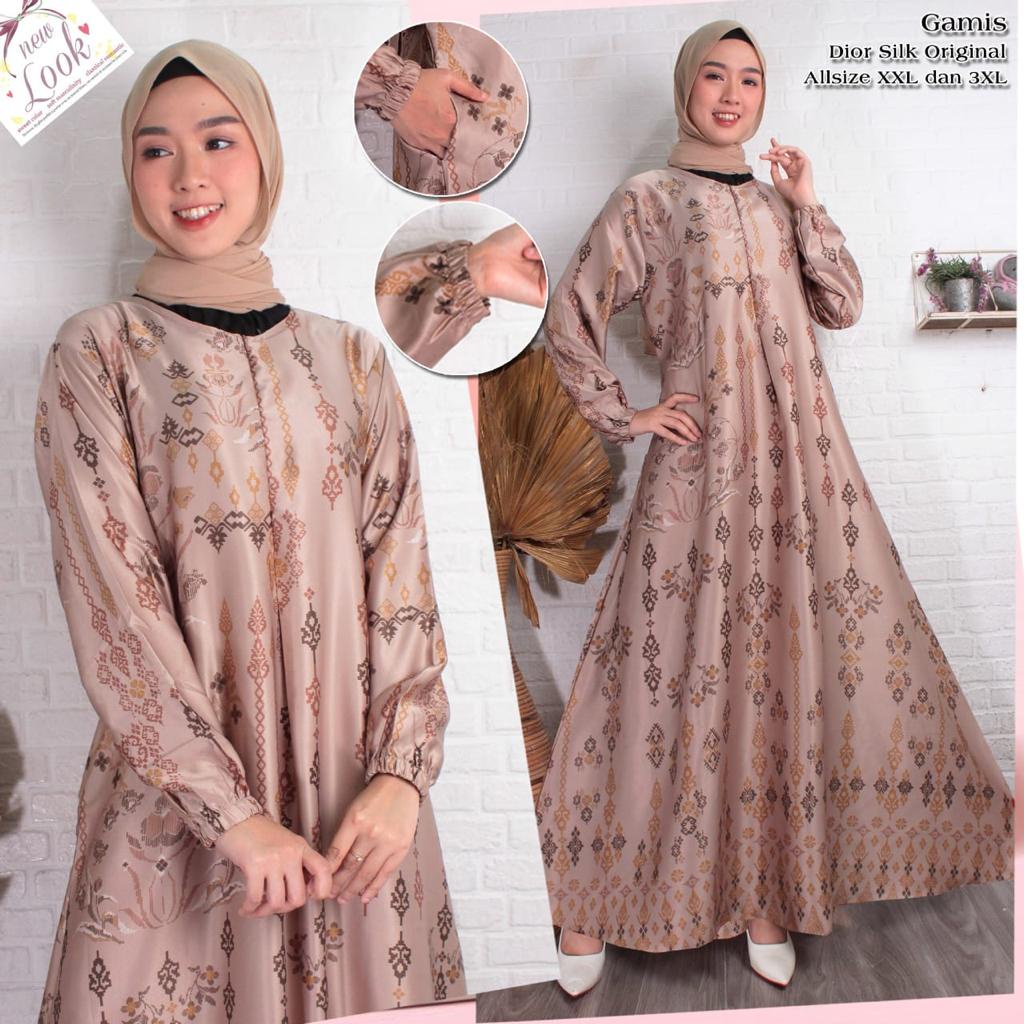 Gamis Maxmara Luxury Drior Silk Premium//Baju Gamis Maxmara Motif Jumbo//Dress Pesta Lebaran Wanita 