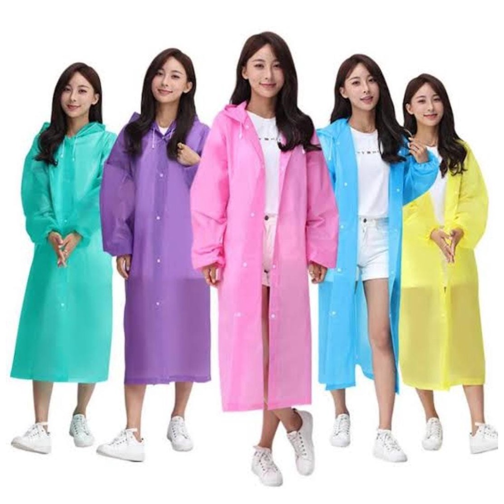 (SerbaSerbi)JAS HUJAN EVA TRANSPANT DEWASA KOREA PONCHO PRIA WANITA UNIVERSAL / RAINCOAT