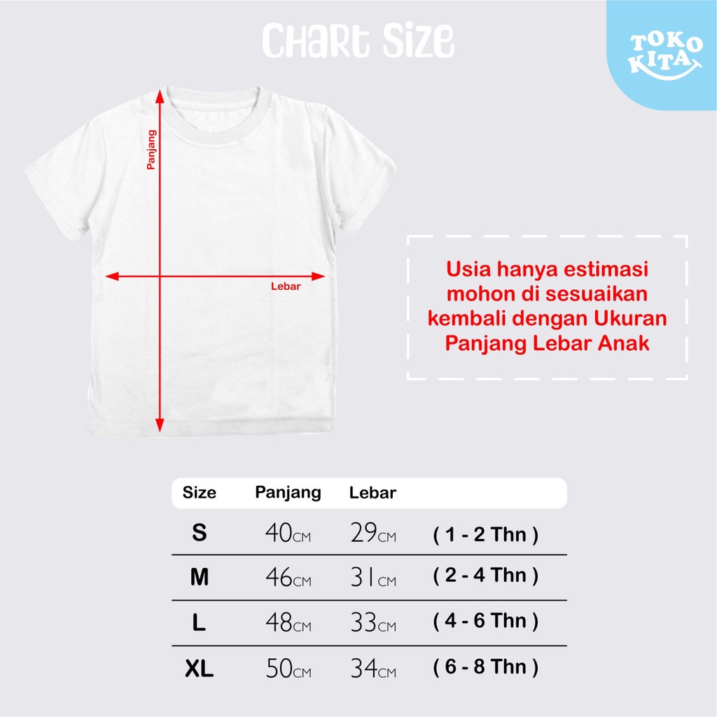 KAOS ANAK unisex MURAH  usia 1-8 Tahun / Baju Kaos anak Laki-laki Perempuan Premium