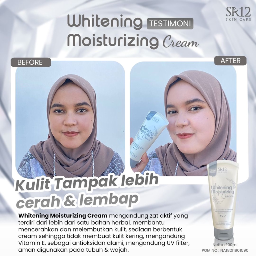 WHITENING MOISTURIZING CREAM SR12 / INSTANT WHITENING BODY LOTION &amp; FACE BPOM / PELEMBAB &amp; PENCERAH KULIT WITH SPF