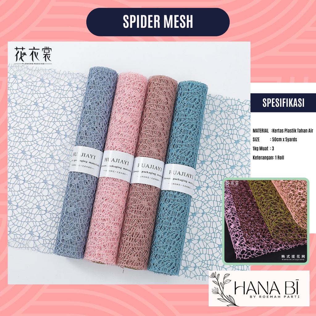 

1 Roll Florist Mesh Spider Mesh Kertas Buket Korea Bunga Flower Wrapping Paper Kado P.THW