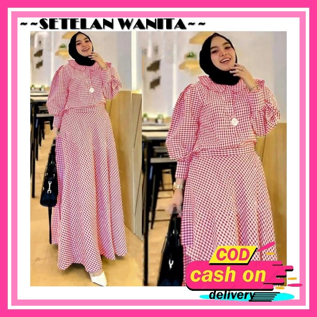 Daiva Set / One Set Atasan + Celana / Baju Setelan Wanita Matt Crinkle Airflow / Ootd Wanita Kekinia
