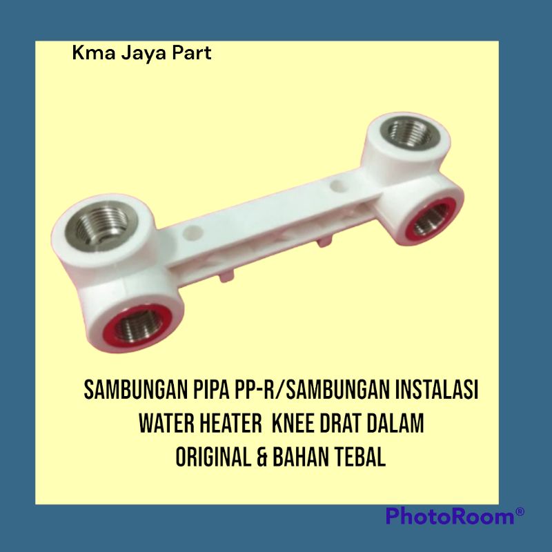 Sambungan pipa PP-R/sambungan instalasi water heater double knee drat dalam Original bahan tebal