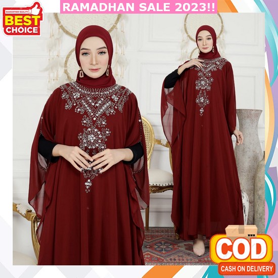 Kaftan Oversize 7865 Bahan Armany Silk Ld 140 Dress Wanita Kekinian Terbaru Dress Maxi Dress Wanita 