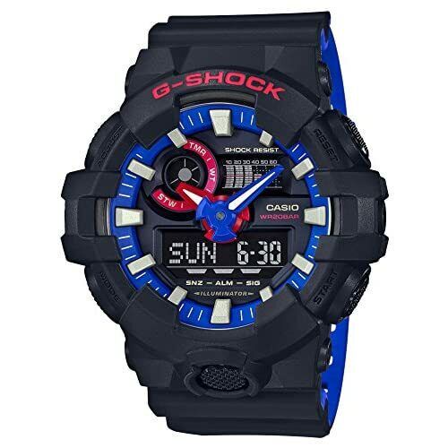 Jam Tangan G-SHOCK Watch GA-700LT-1AJF Black Blue Analog Digital Round Face Men's Jam Tangan Pria Ja