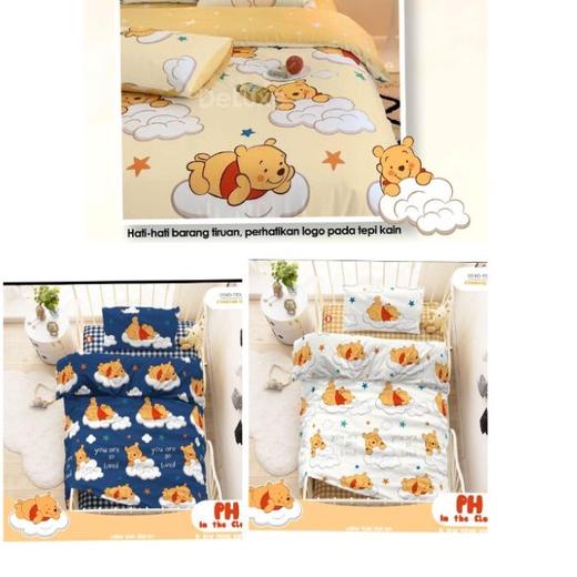 ♣ Sprei motif anak Pooh kuning lucu ANTI GESER ☼