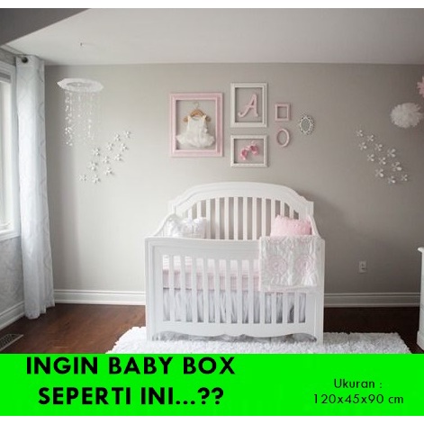 Set Tempat Tidur Bayi Kayu Solid Ranjang Bayi Kayu