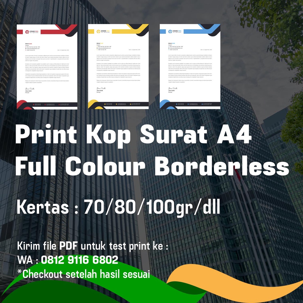 

Jasa Cetak Print Kop Surat A4 Full Color Borderless