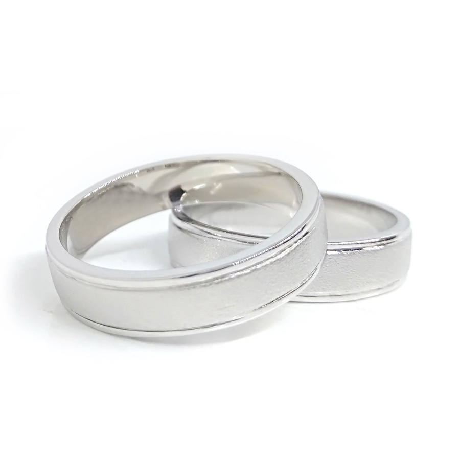 Cincin Nikah Couple Wanita Emas Putih Premium 550 Pria Palladium Asli Gratis Ukir Nama A255