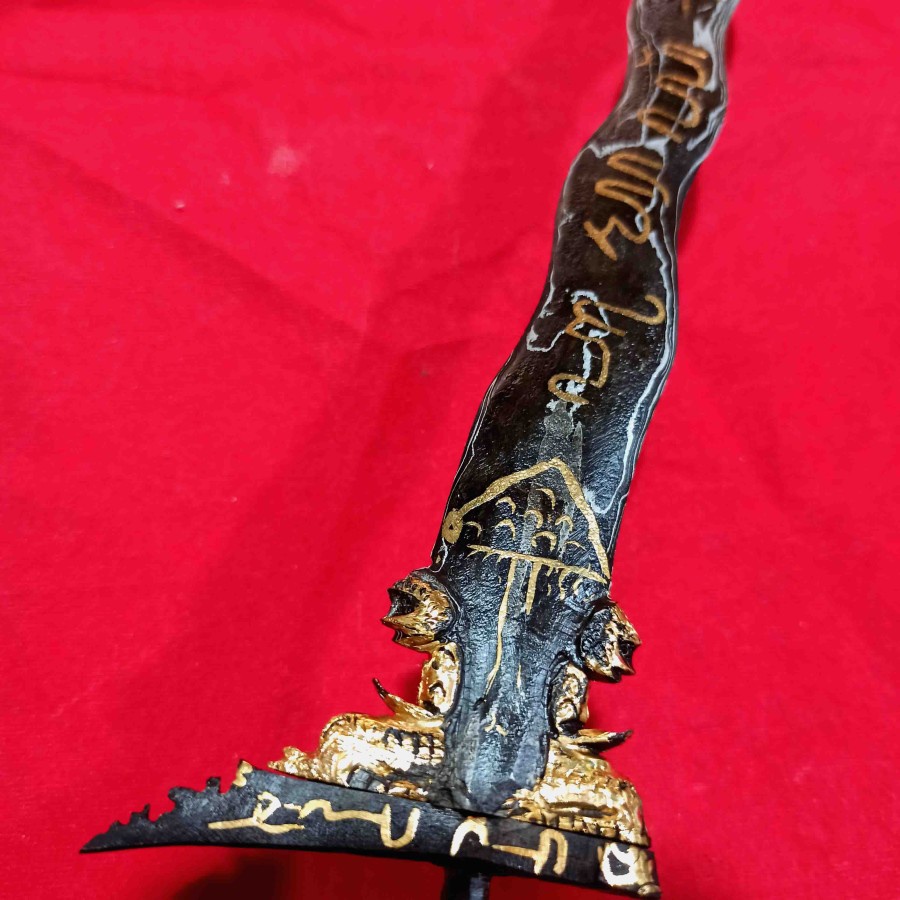 Pusaka Omyang Jimbe Keris Luk 13 Kinatah Aksara Jawa Koleksi Pusaka