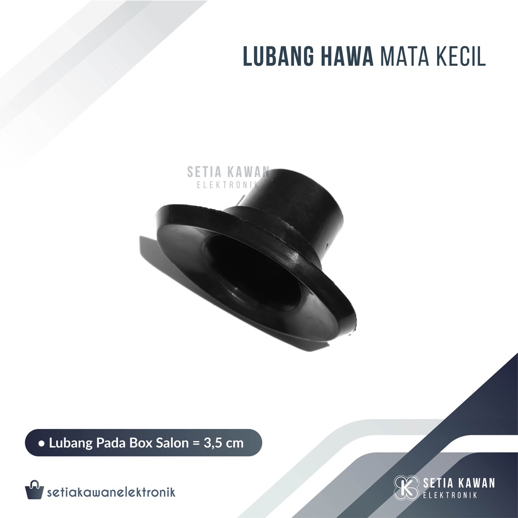 Lubang Angin Box Speaker Mata Kecil Oval/ Lobang Hawa Salon Speaker Plastik Kecil Diameter 3,5 cm