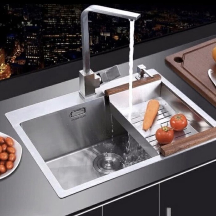 Rak Dapur Kichen Sink Mininalis 60X45/Bak Cuci Piring Kotak Tebal/Wastafel Dapur