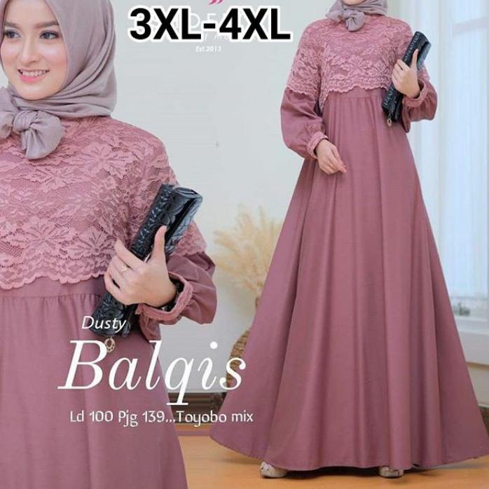 ✬ gamis jumbo brukat ukuran L XL XXL XXXL 4XL ld 140 Balqis/gamis murah/Dress murah/gamis brokat ➻