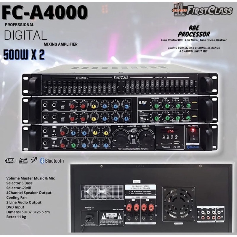 Amplifier Firstclass A4000 | Ampli Fc 500watt BBE PROCESSOR