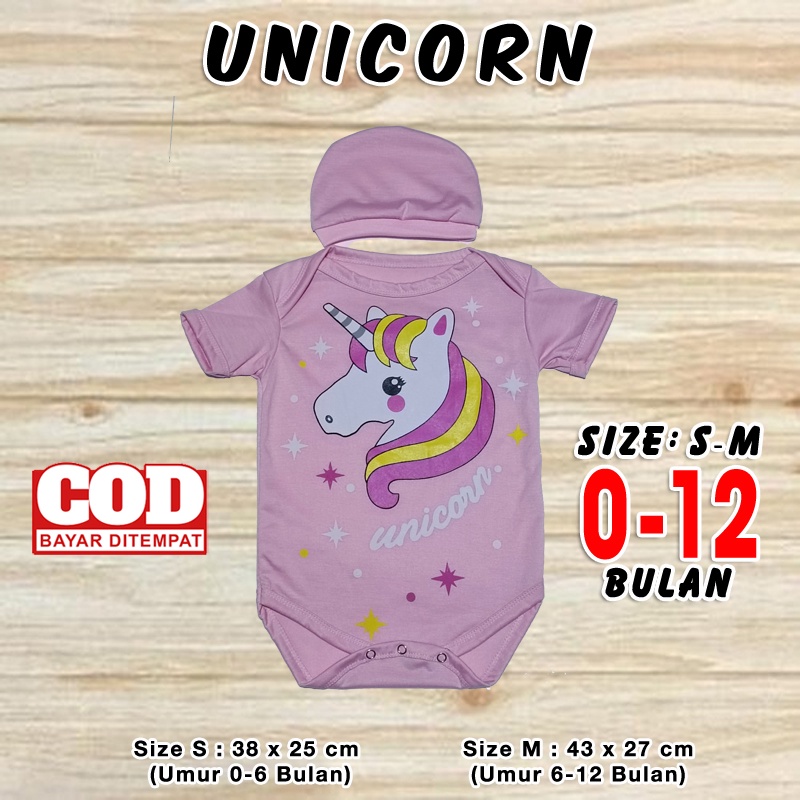 kaos baju romper jumper bayi karakter unicorn kuda my little pony poni set jamper romper kaos pakaia