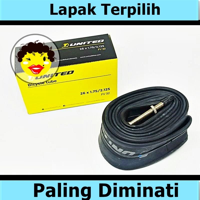 Ban Dalam Sepeda Ukuran 26 x 1.75 - 2.125 FV50 Merk United Sepeda murah