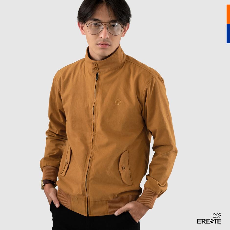 ֍ Ereste269 Jaket Harrington Canvas Bomber Pria Fusion Premium ♕
