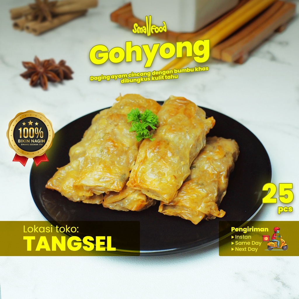 

25 Pcs - Ngohiong / Gohyong / Lumpia Ayam Smallfood Frozen Food