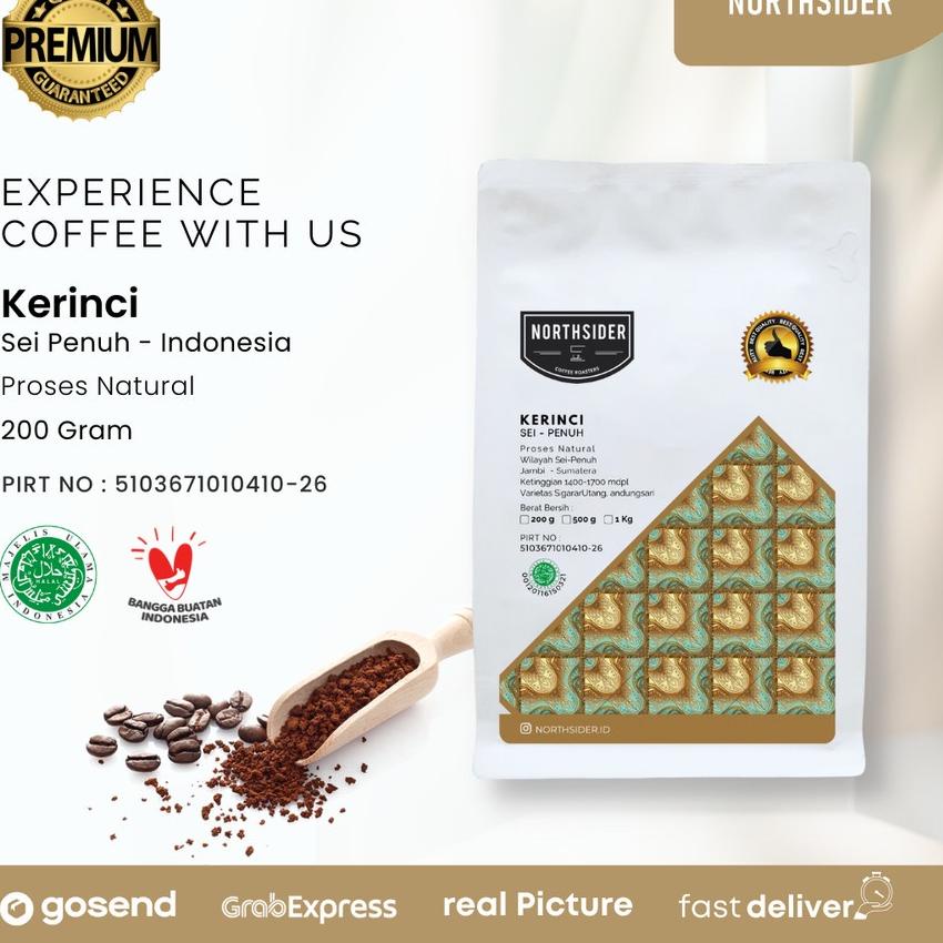 

❃ BIJI KOPI ARABIKA KERINCI SUNGAI PENUH NATURAL - 200GR NORTHSIDER COFFEE ★